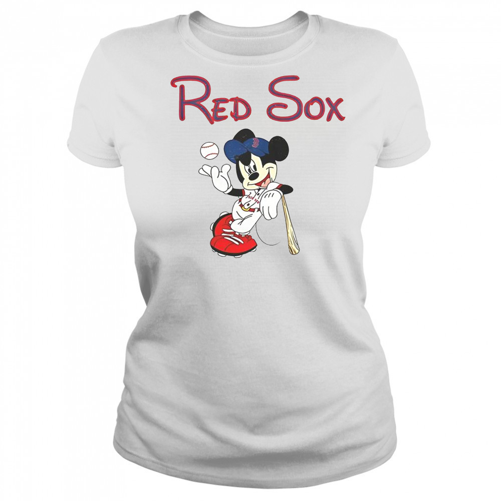 Mickey Boston Sox Red Baseball T-Shirt Women's T-shirt