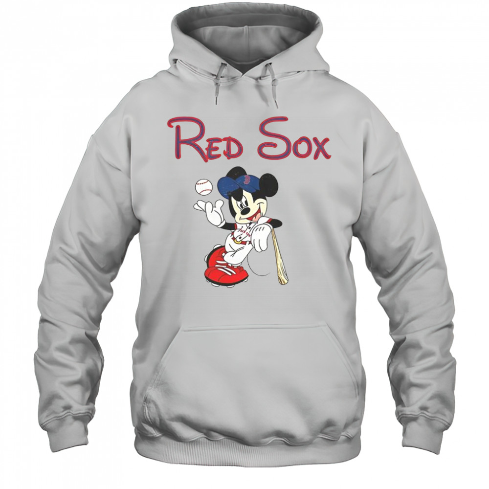 Mickey Boston Sox Red Baseball T-Shirt Hoodie