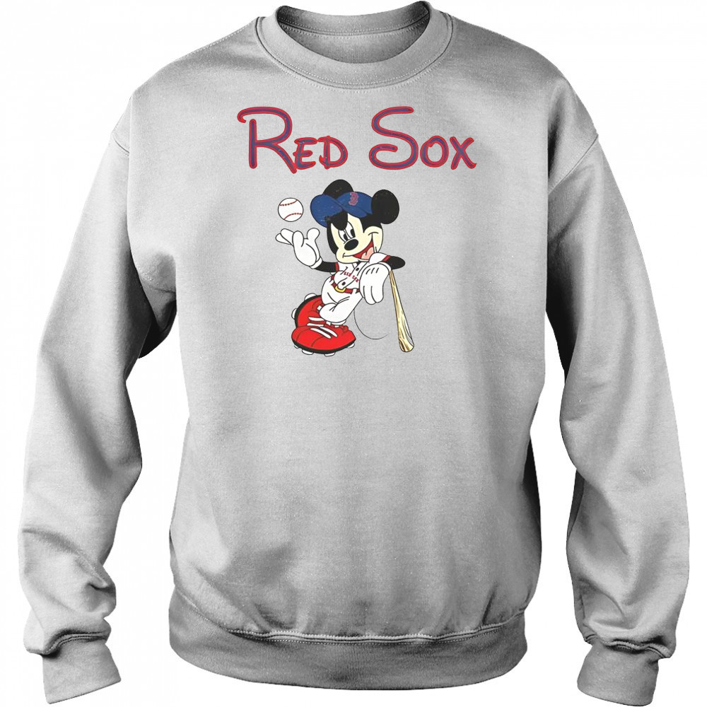 Mickey Boston Sox Red Baseball T-Shirt Hoodie