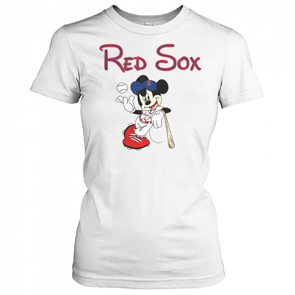 Mickey Boston Sox Red Baseball T-Shirt Women's T-shirt