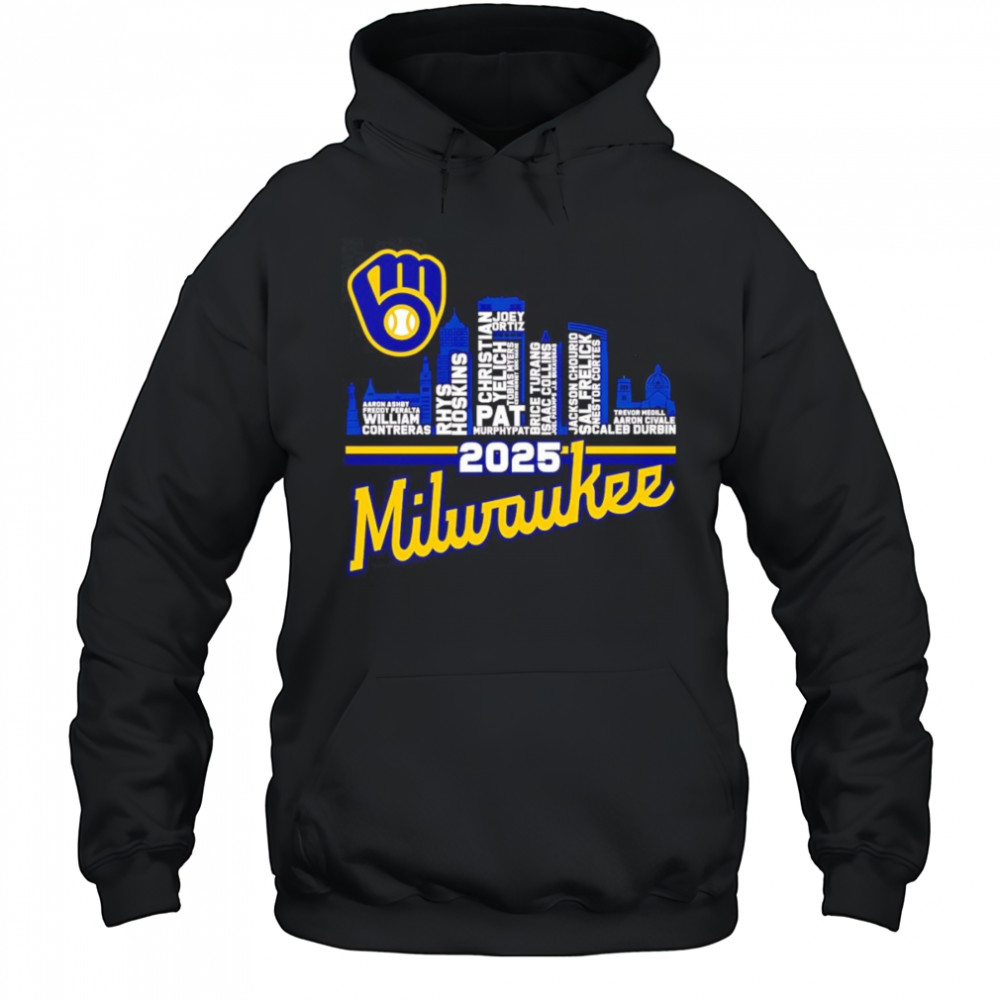 Milwaukee Brewers 2025 skyline name shirt Hoodie
