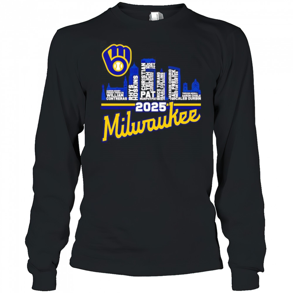 Milwaukee Brewers 2025 skyline name shirt Long Sleeved