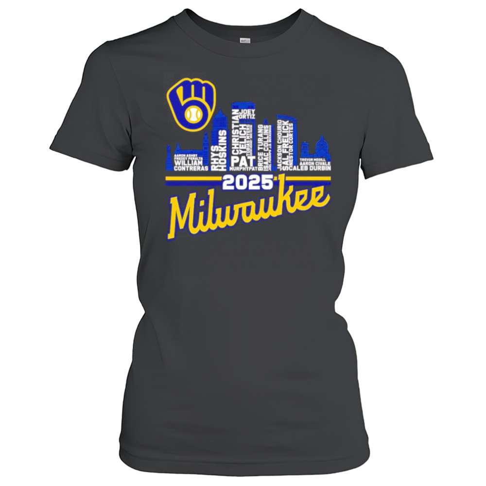 Milwaukee Brewers 2025 skyline name shirt Women's T-shirt