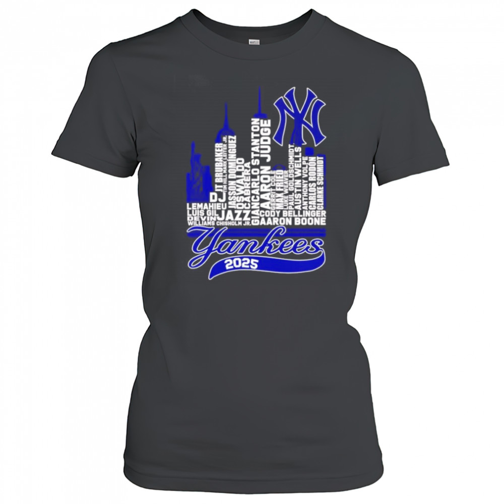 New York Yankees 2025 skyline name shirt Women's T-shirt