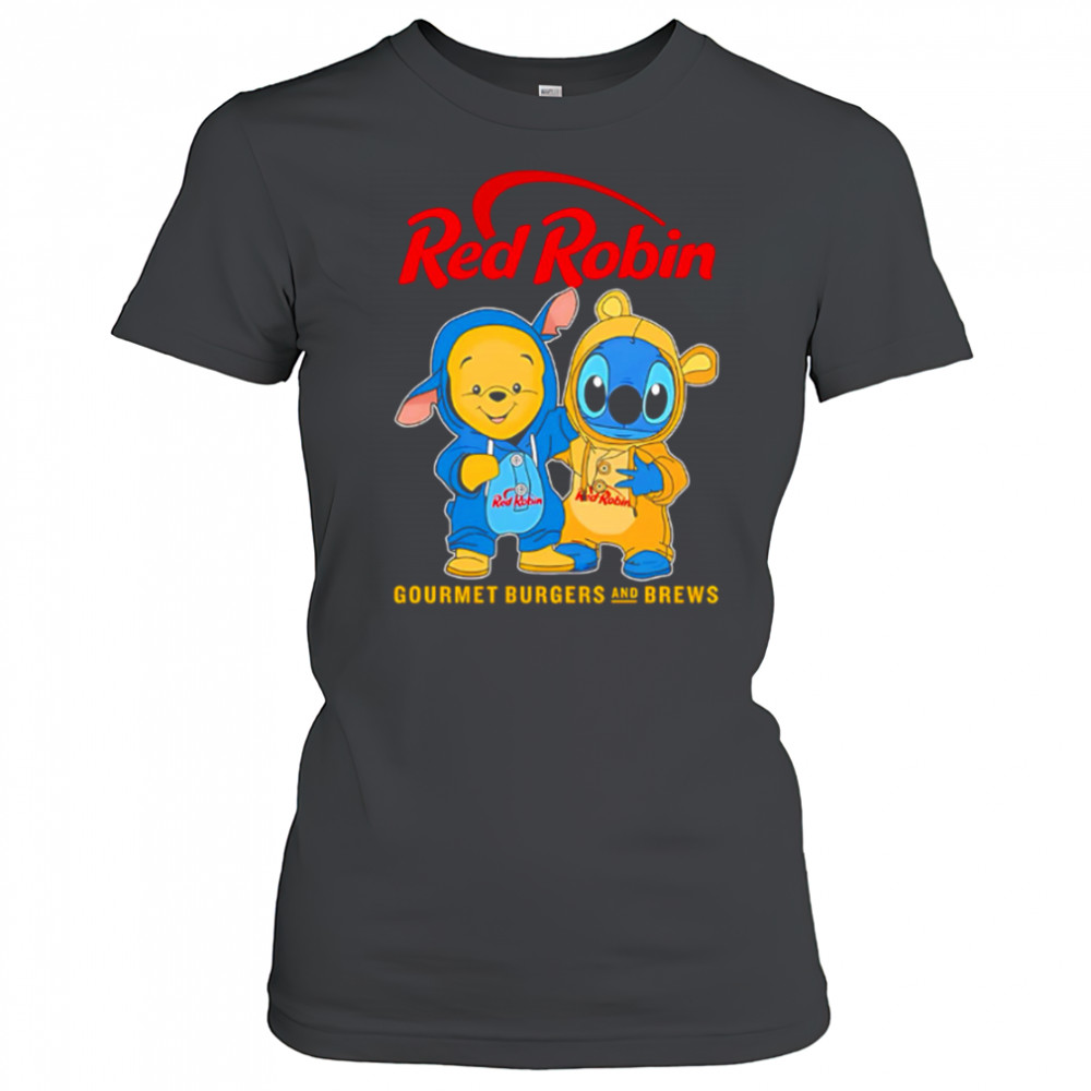 Red robin pooh and stitch friends shirt Women's T-shirt