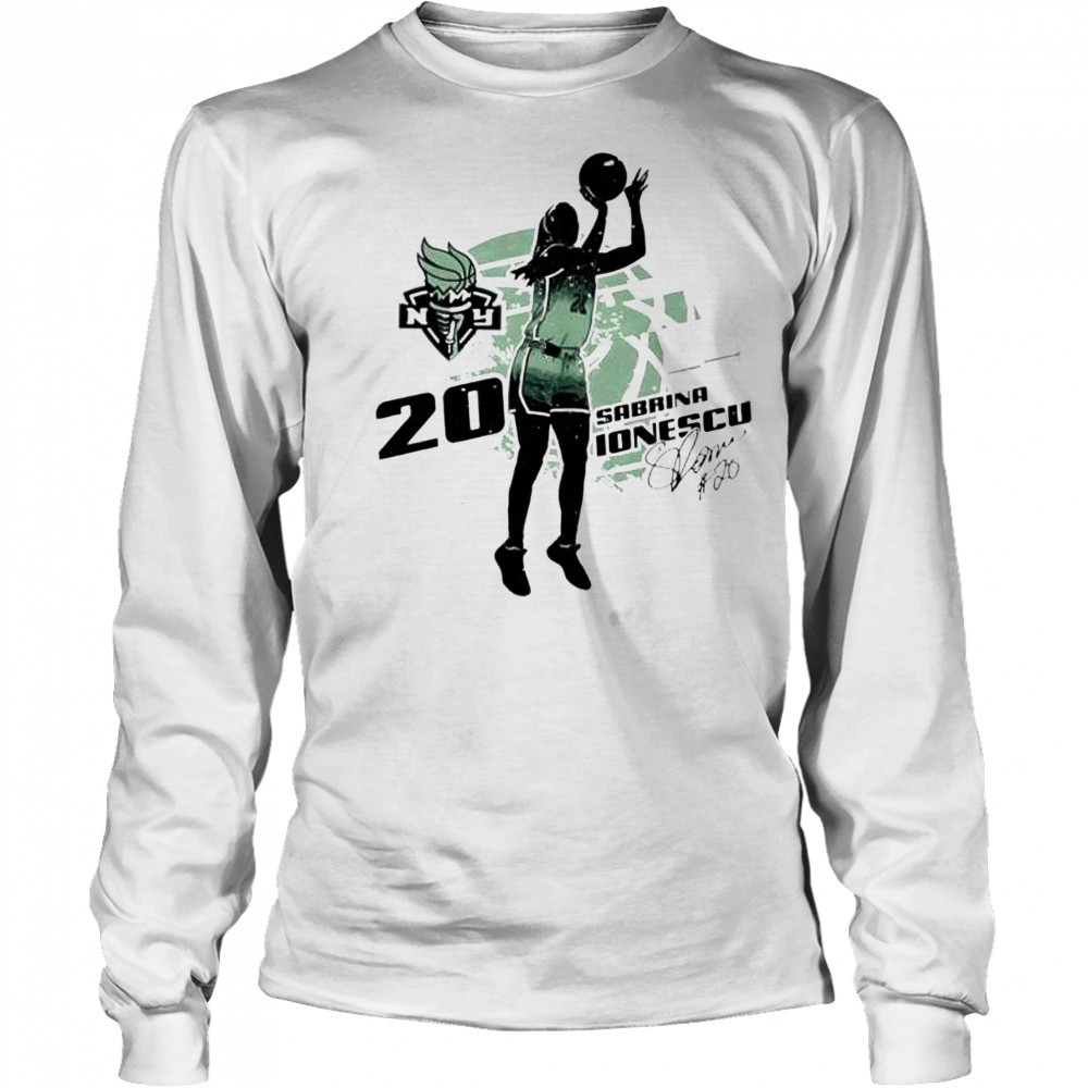 Sabrina ionescu new york liberty silhouette shirt Long Sleeved