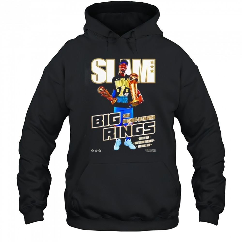 Shai Gilgeous-Alexander OKC Thunder SLAM Black 2025 Shirt Hoodie