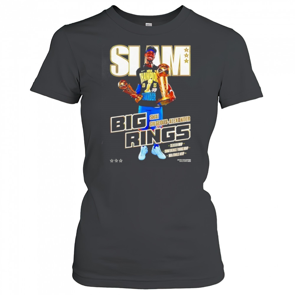 Shai Gilgeous-Alexander OKC Thunder SLAM Black 2025 Shirt Women's T-shirt