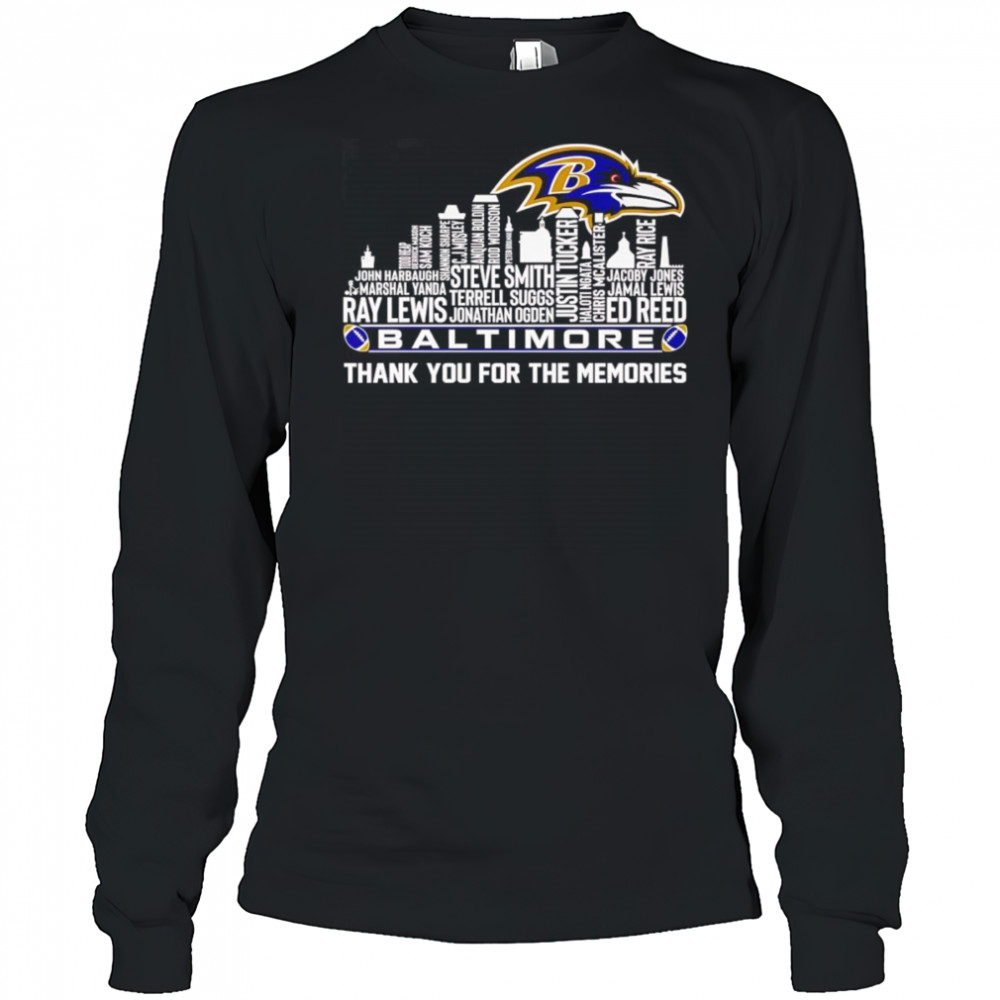 Skyline name Baltimore thank you for the memories shirt Long Sleeved