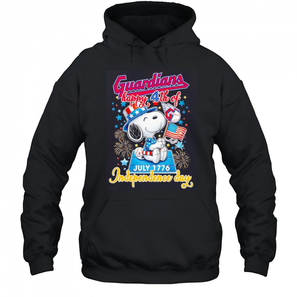 Snoopy Cleveland Guardians Happy 4th of July 1776 Independence day shirt Hoodie