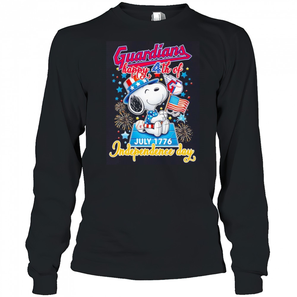 Snoopy Cleveland Guardians Happy 4th of July 1776 Independence day shirt Long Sleeved