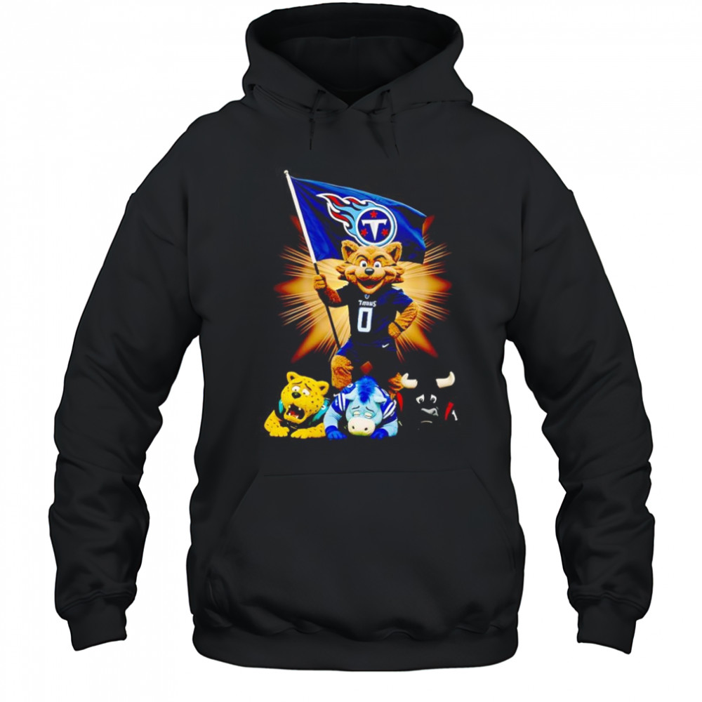 Tennessee Titans mascot standing with flag shirt Hoodie