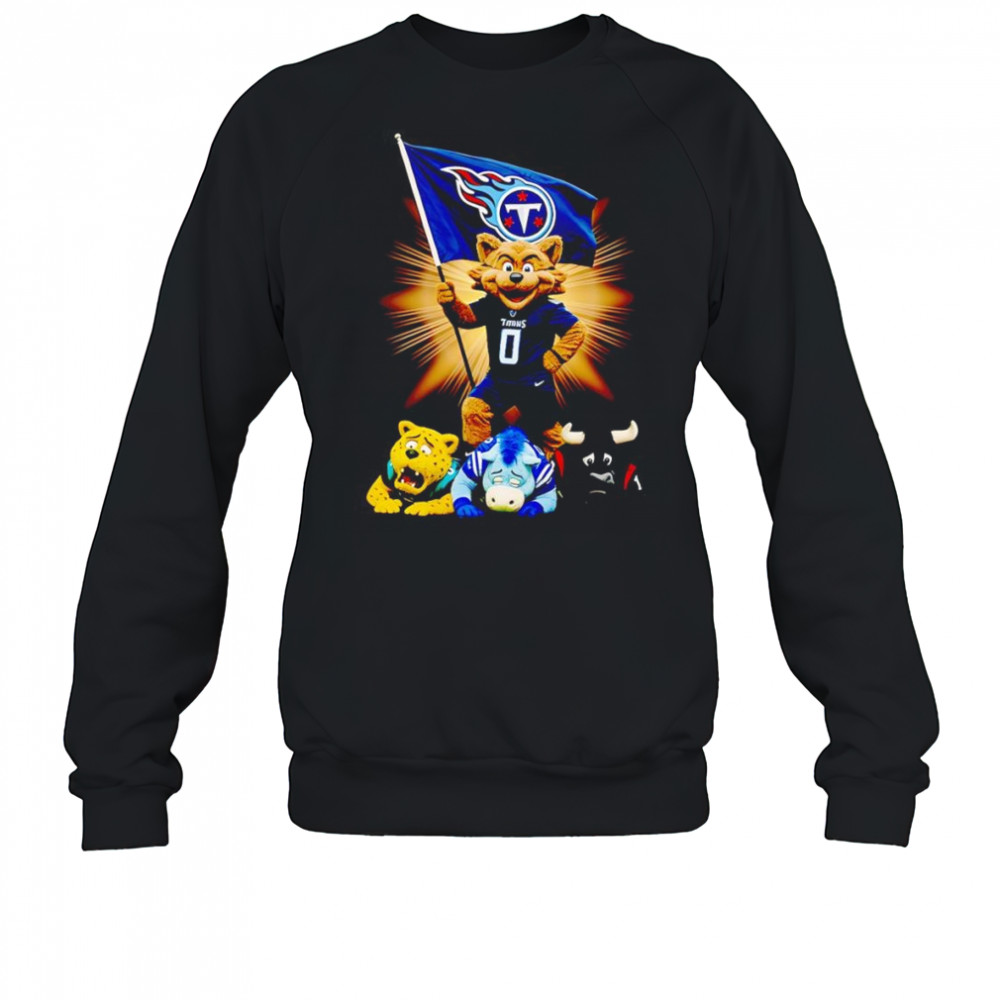 Tennessee Titans mascot standing with flag shirt Sweatshirt