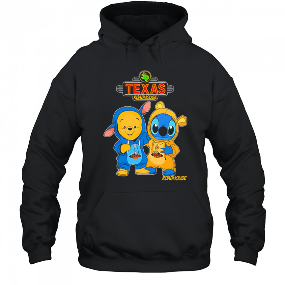 Texas roadhouse pooh and stitch friends shirt Hoodie