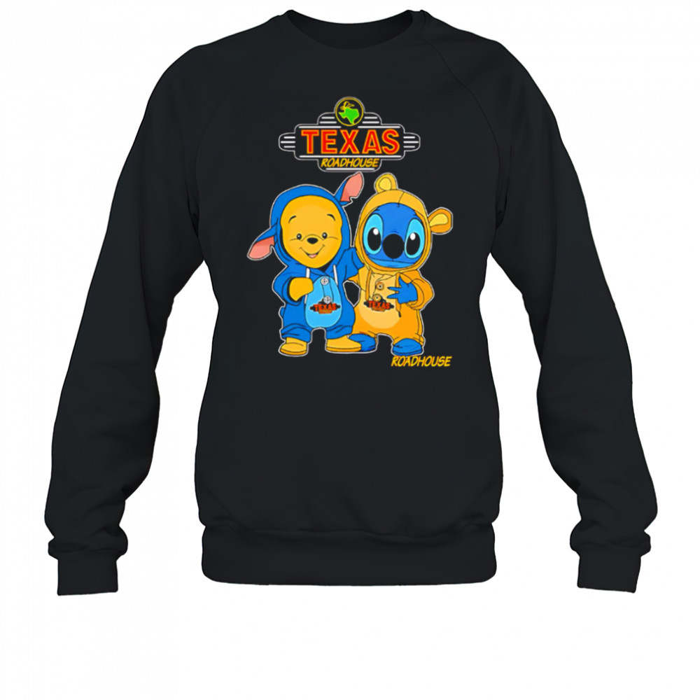 Texas roadhouse pooh and stitch friends shirt Sweatshirt