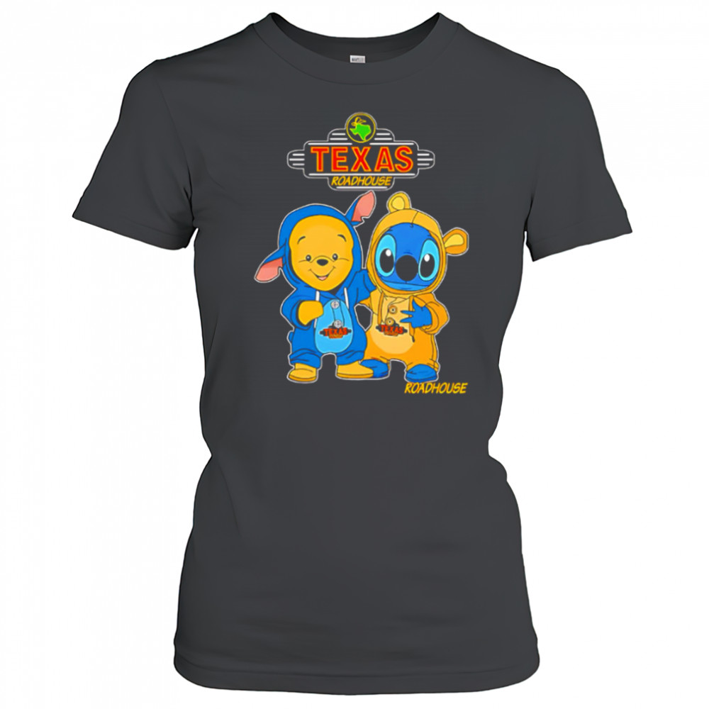 Texas roadhouse pooh and stitch friends shirt Women's T-shirt