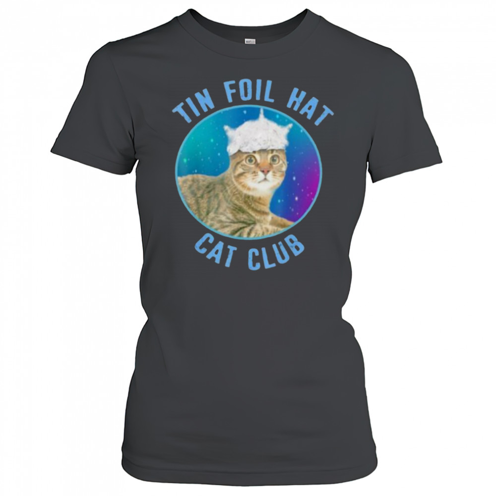 Tin foil hat cat club shirt Women's T-shirt