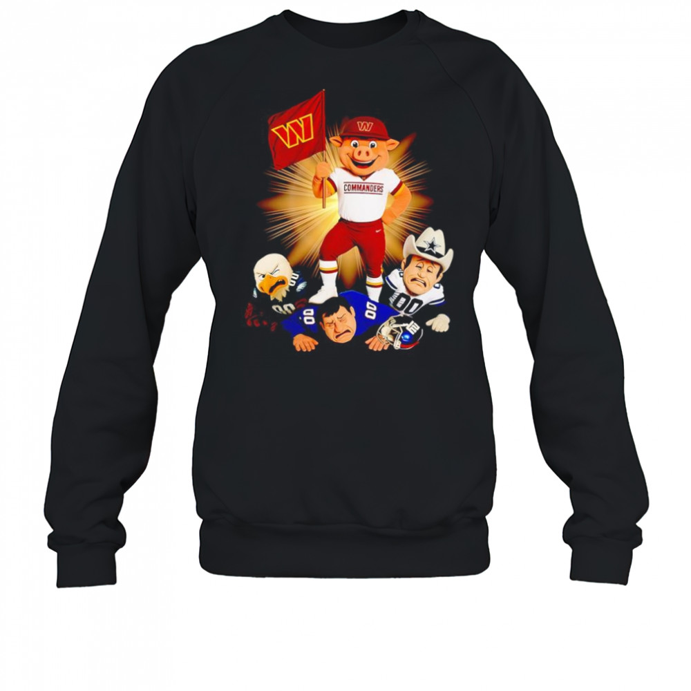 Washington Commanders mascot standing with flag shirt Sweatshirt