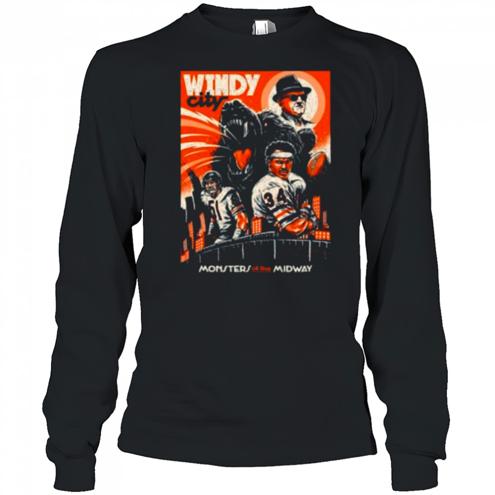 Windy City Monsters of The Miday Chicago Bears shirt Long Sleeved