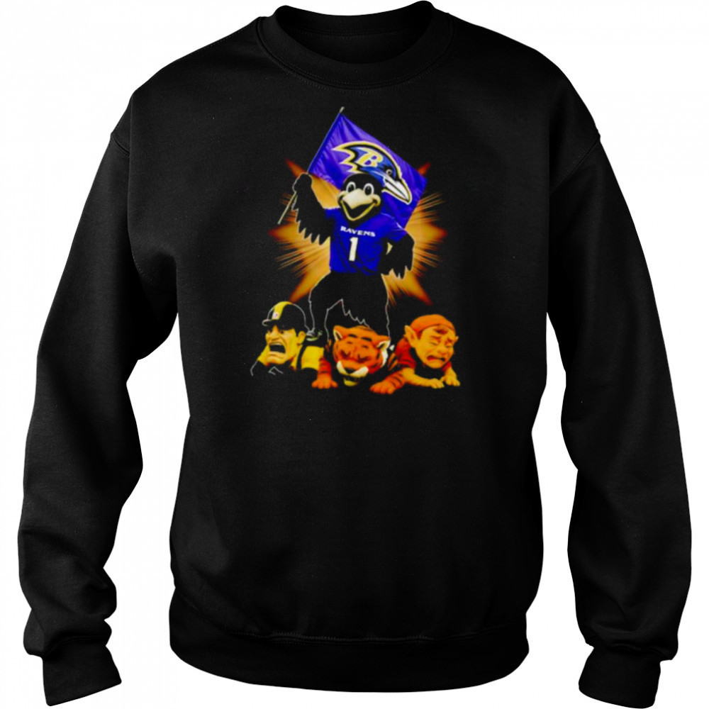 Baltimore Ravens mascot standing with flag shirt Hoodie