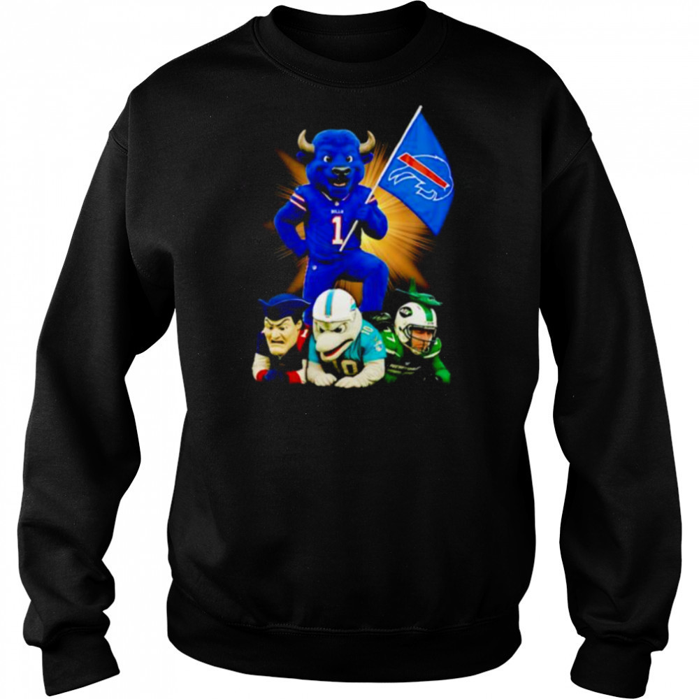 Buffalo Bills mascot standing with flag shirt Hoodie