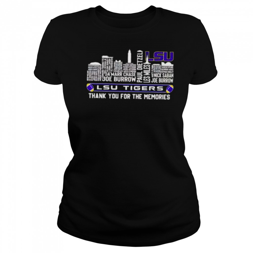 City skyline LSU Tigers Legends name thank you for the memories shirt Women's T-shirt