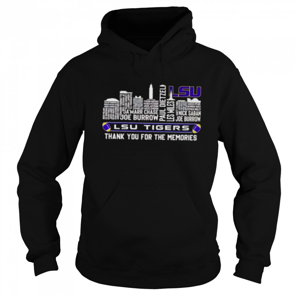 City skyline LSU Tigers Legends name thank you for the memories shirt Sweatshirt