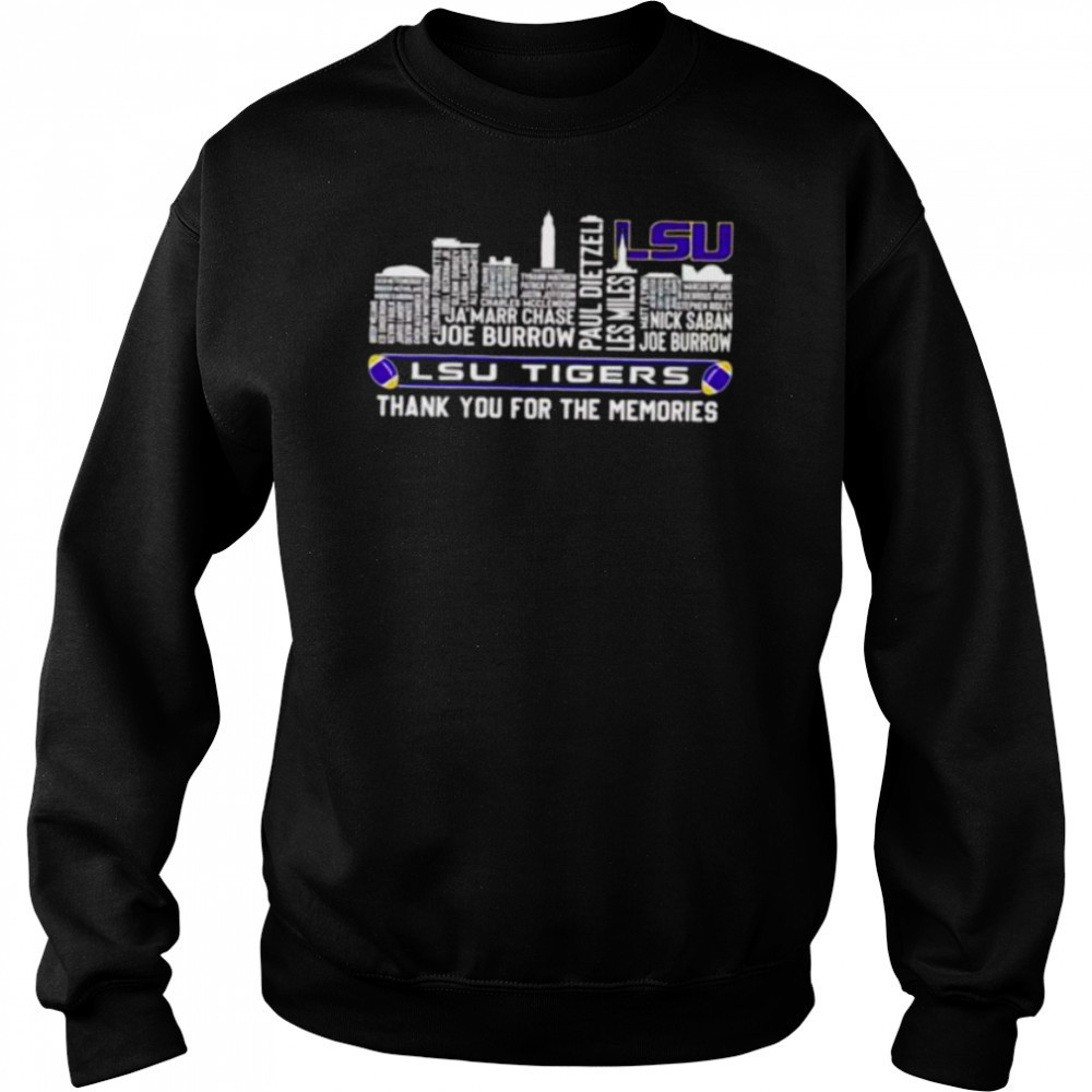 City skyline LSU Tigers Legends name thank you for the memories shirt Hoodie