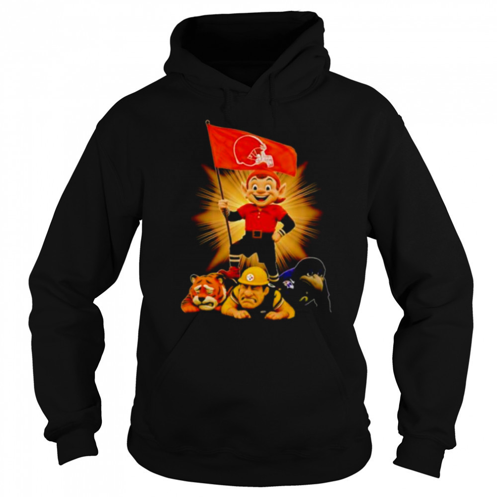 Cleveland Browns mascot standing with flag shirt Sweatshirt
