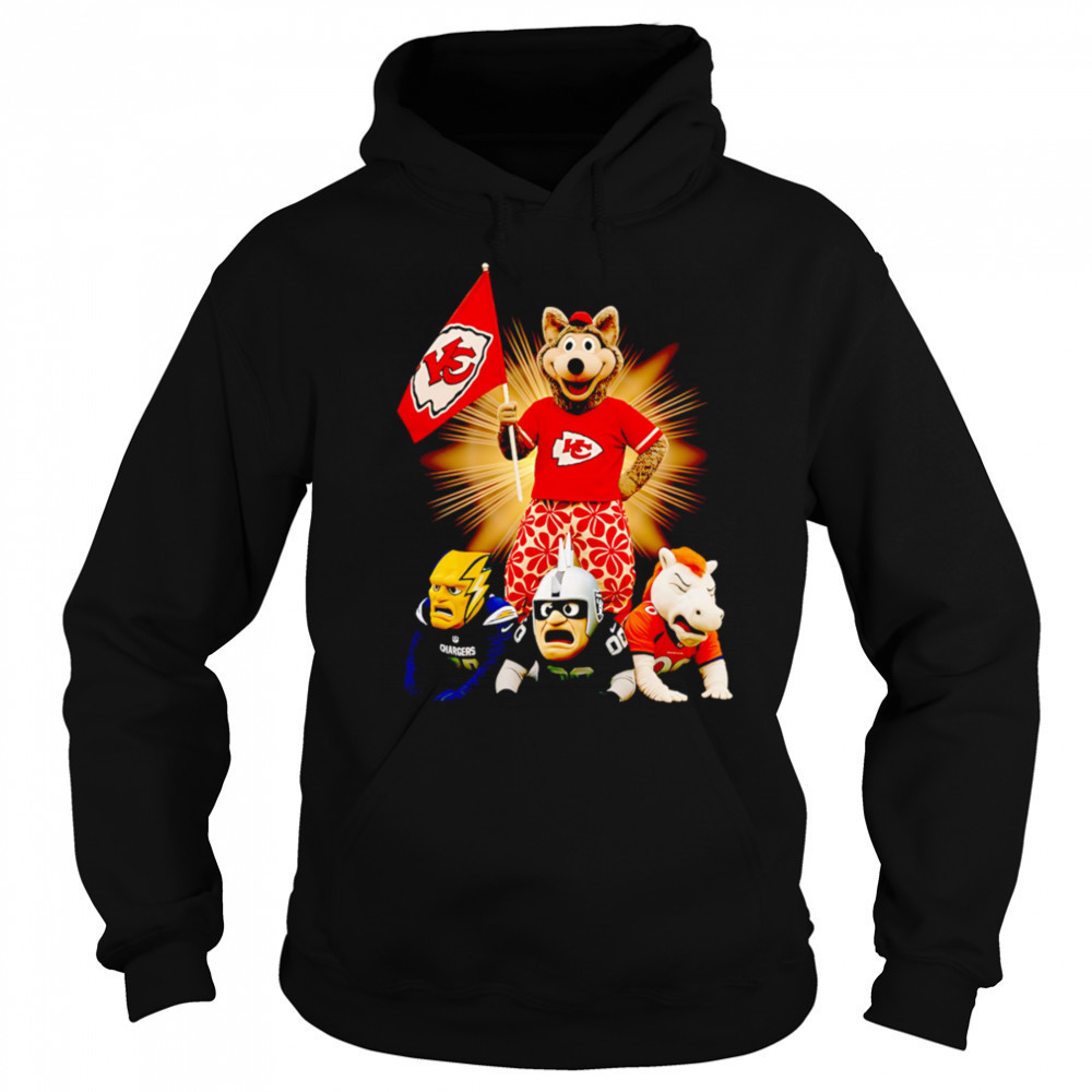 Kansas City Chiefs mascot standing with flag shirt Sweatshirt