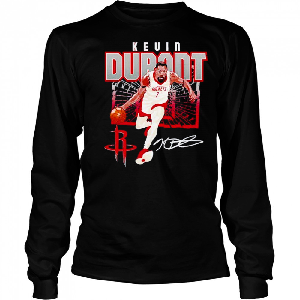 Kevin Durant Houston Rockets shattered signature shirt Long Sleeved