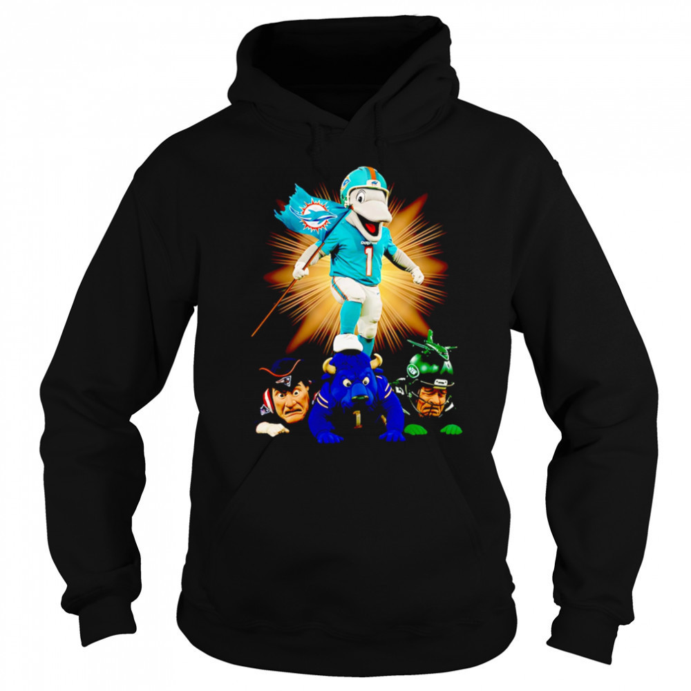 Miami Dolphins mascot standing with flag shirt Sweatshirt
