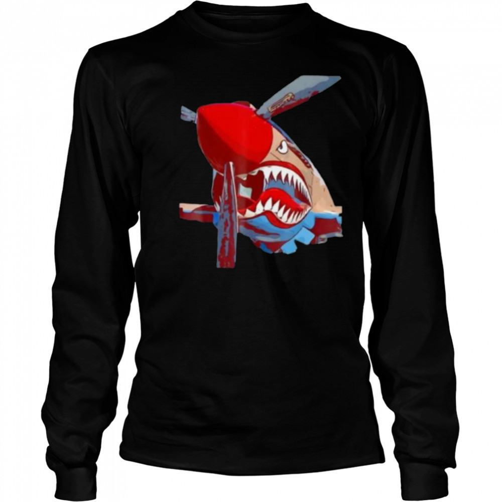 P 40 Warhawk Fighter Aircraft shirt Long Sleeved