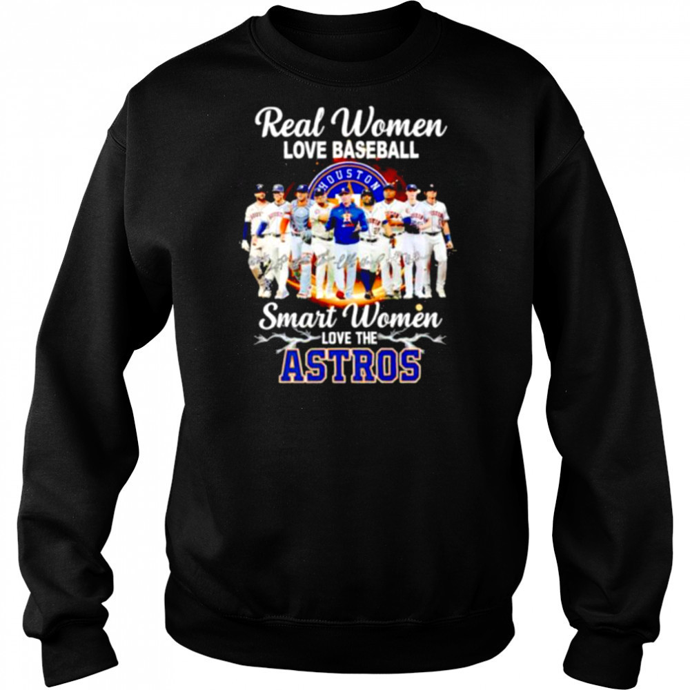 Real women love baseball smart women love the Houston Astros players signature shirt Hoodie