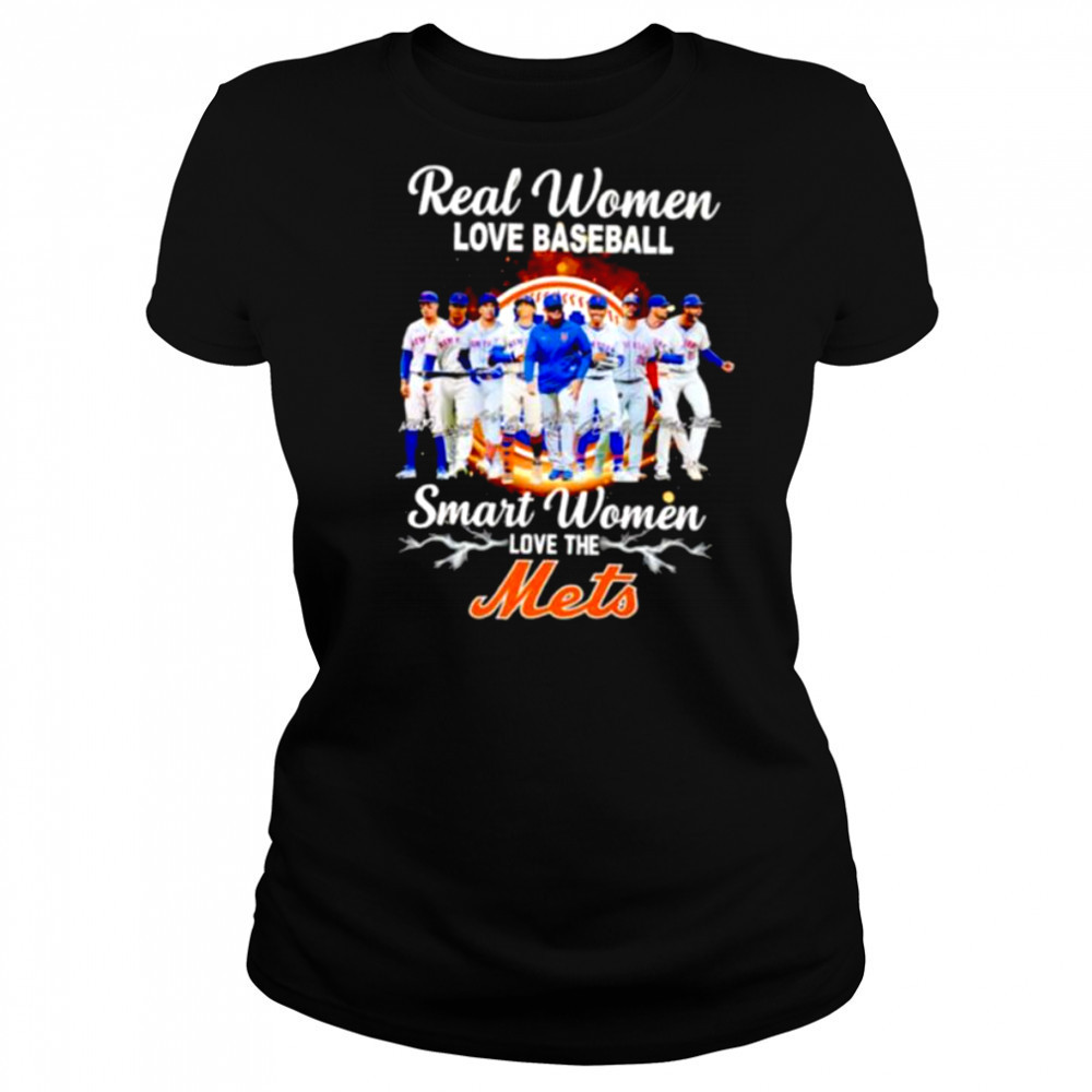 Real women love baseball smart women love the New York Mets players signature shirt Women's T-shirt