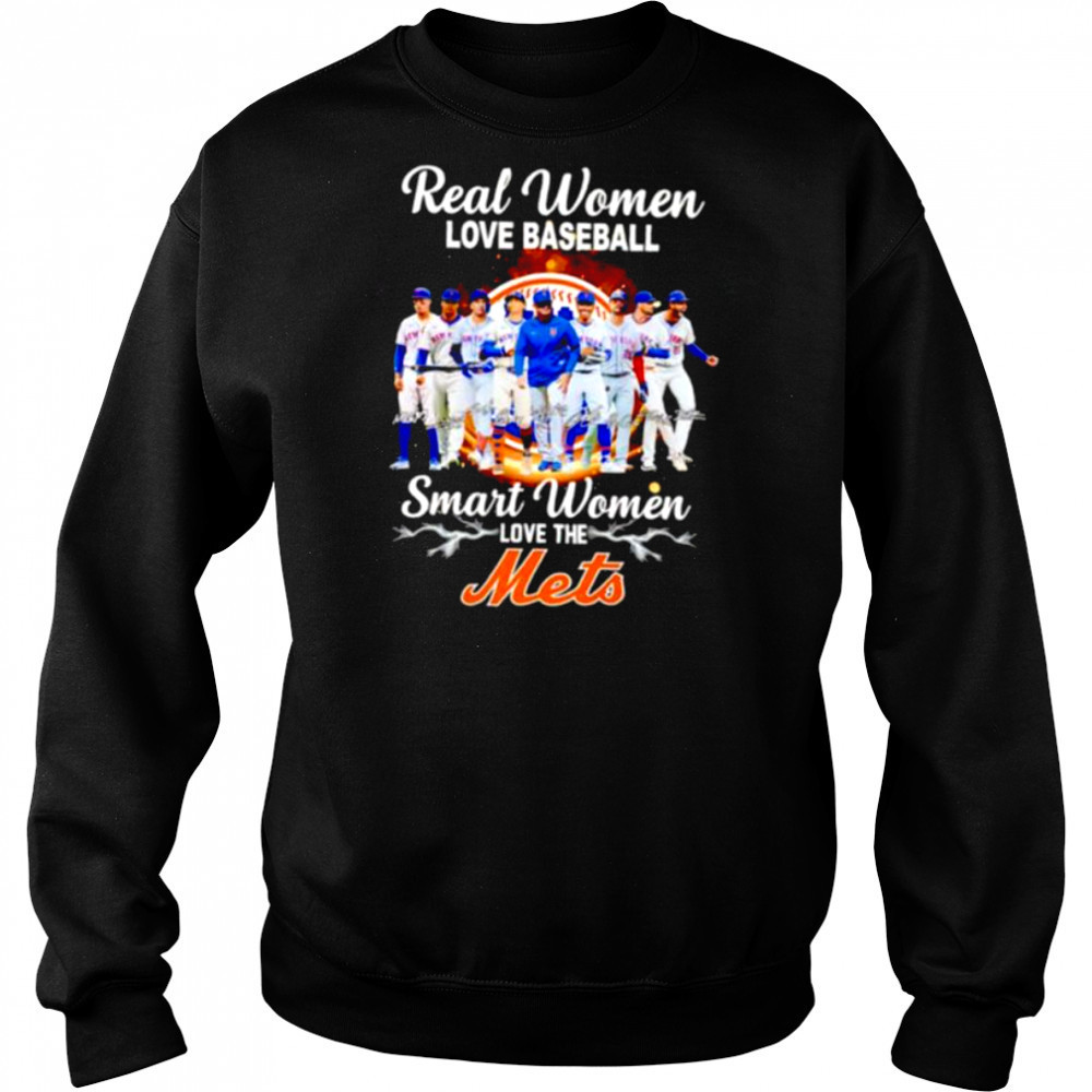 Real women love baseball smart women love the New York Mets players signature shirt Hoodie