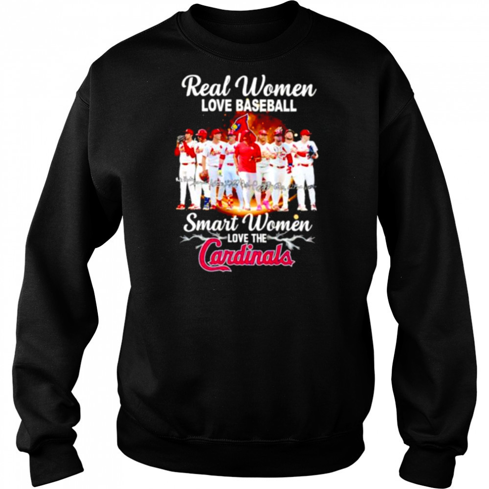 Real women love baseball smart women love the St Louis Cardinals players signature shirt Hoodie