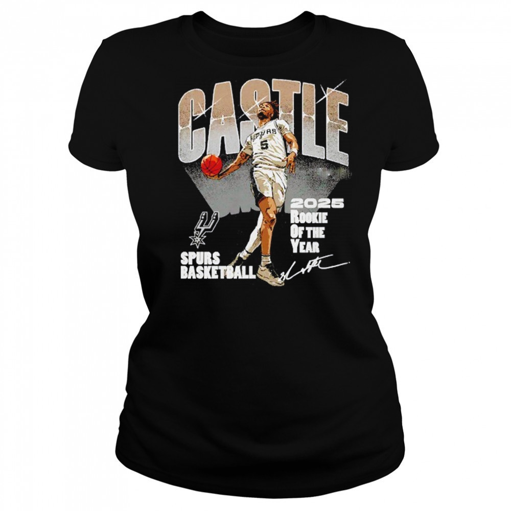 Stephon Castle San Antonio Spurs 2025 rookie of the year signature shirt Women's T-shirt