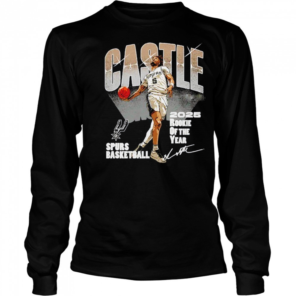 Stephon Castle San Antonio Spurs 2025 rookie of the year signature shirt Long Sleeved