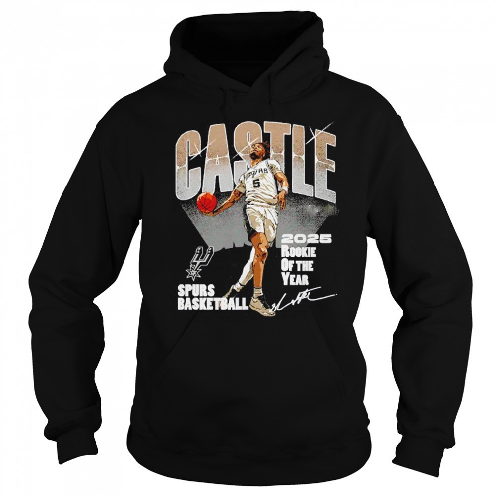 Stephon Castle San Antonio Spurs 2025 rookie of the year signature shirt Sweatshirt