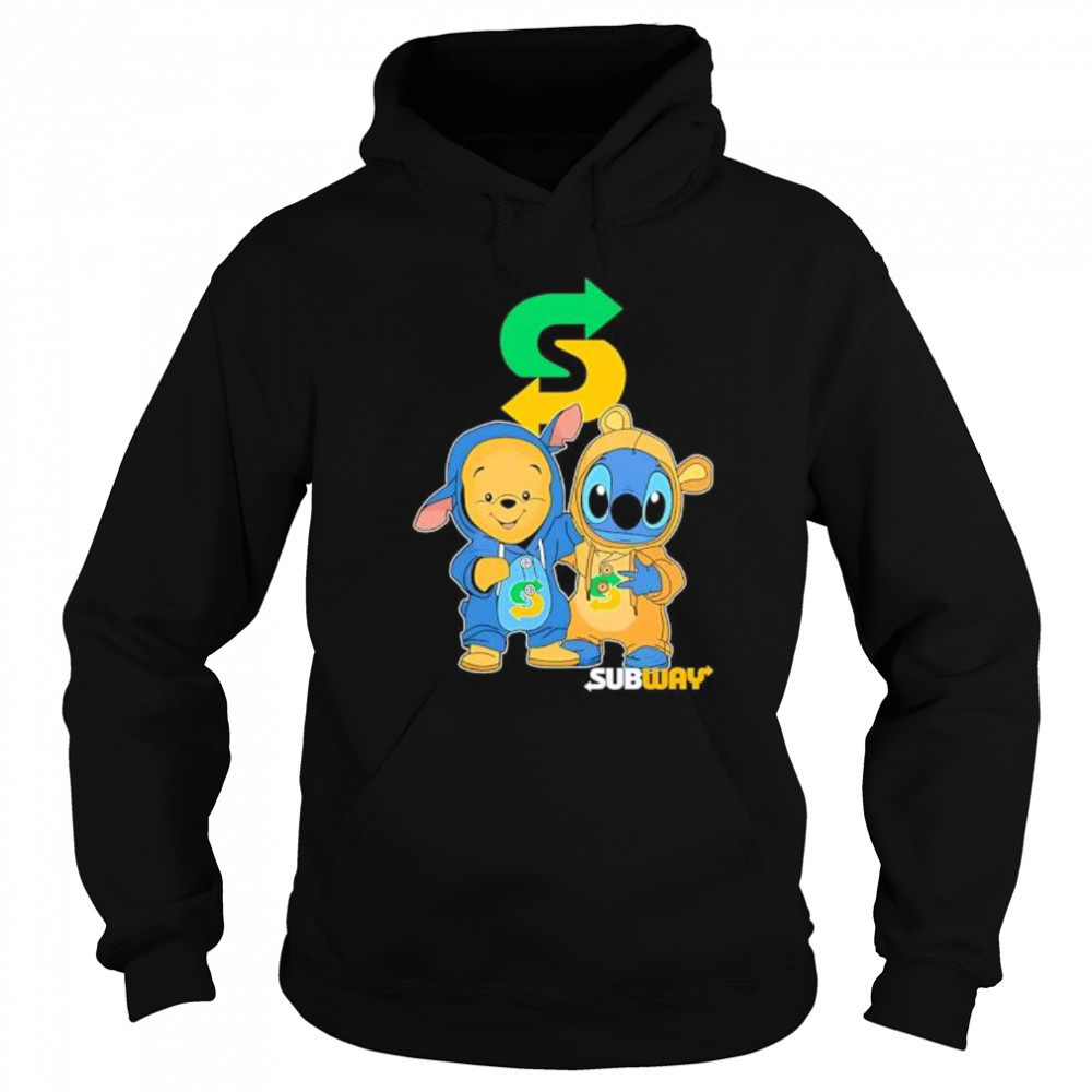 Subway pooh and stitch friends shirt Sweatshirt