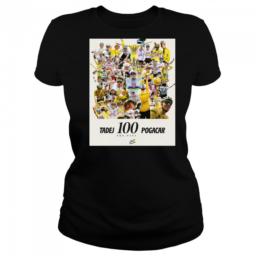 Tadej Pogacar 100th Career Win 2025 Tour De France Victory In The City Of 100 Towers T-Shirt Women's T-shirt