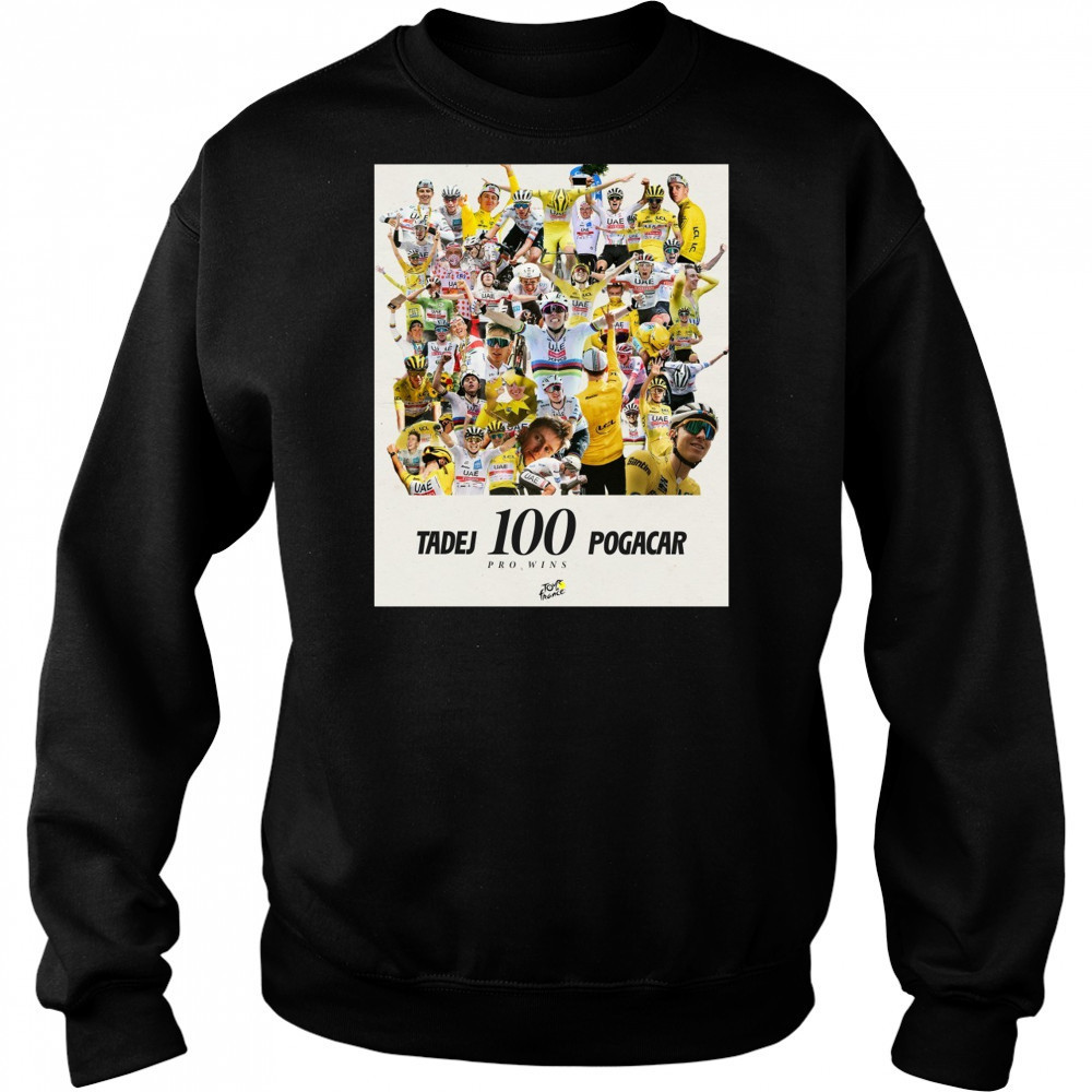 Tadej Pogacar 100th Career Win 2025 Tour De France Victory In The City Of 100 Towers T-Shirt Hoodie