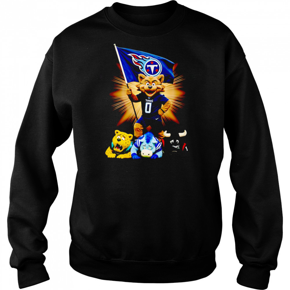 Tennessee Titans mascot standing with flag shirt Hoodie