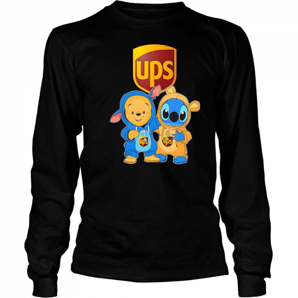 Ups pooh and stitch friends shirt Long Sleeved