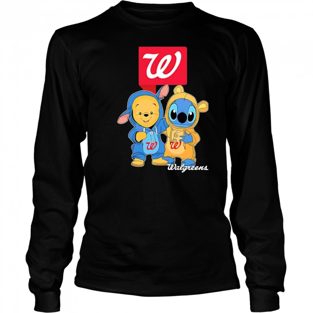 Walgreens pooh and stitch friends shirt Long Sleeved