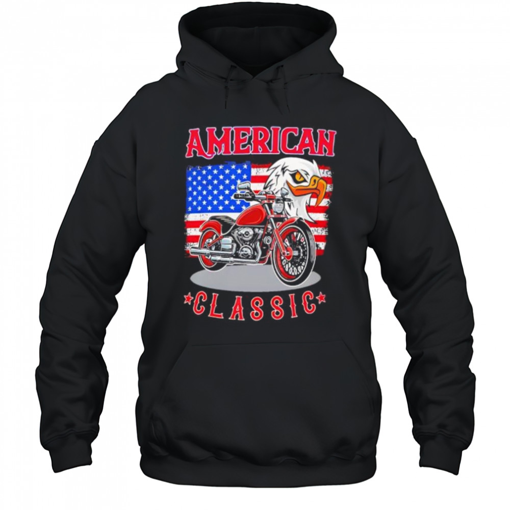 American Classic Moto Eagle American flag retro shirt Hoodie