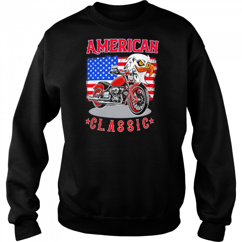 American Classic Moto Eagle American flag retro shirt Hoodie