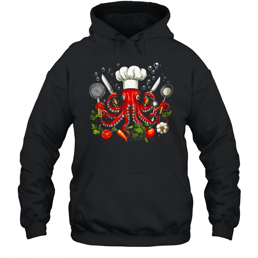 Chef Octopus Funny Cooking Sous Chef Cook Art Men Women shirt Hoodie