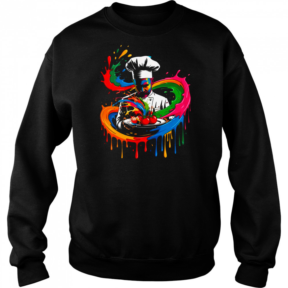 Colorful Chef Design With Splash Art Kitchen Cooking Lovers shirt Hoodie